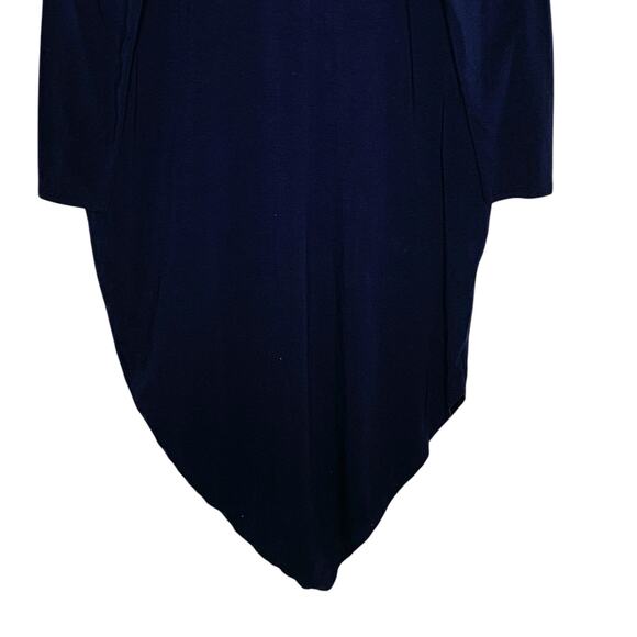 Universal Standard 16 Iconic Long Sleeve V Neck Geneva Dress Navy Asymmetrical - Picture 6 of 10